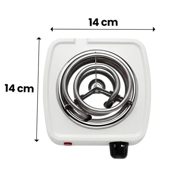 Bärbar Elektrisk Spis 500W Värmeplatta 14cm Kompakt Vit Vit