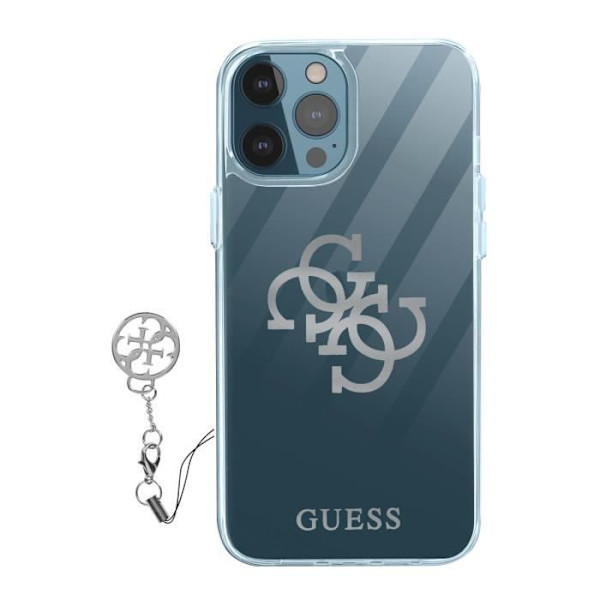 Skyddshölje - Guess - iPhone 12 Pro Max - Två material - Ultrastark skydd - Lyxig look Klart, grå