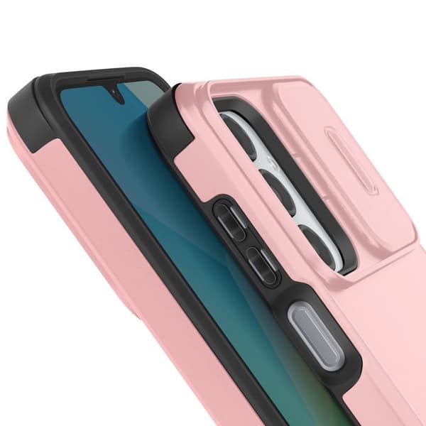 Coque för Samsung Galaxy A16 Stötsäker Med Skjutbart Kameraskydd Roséguld Rosa