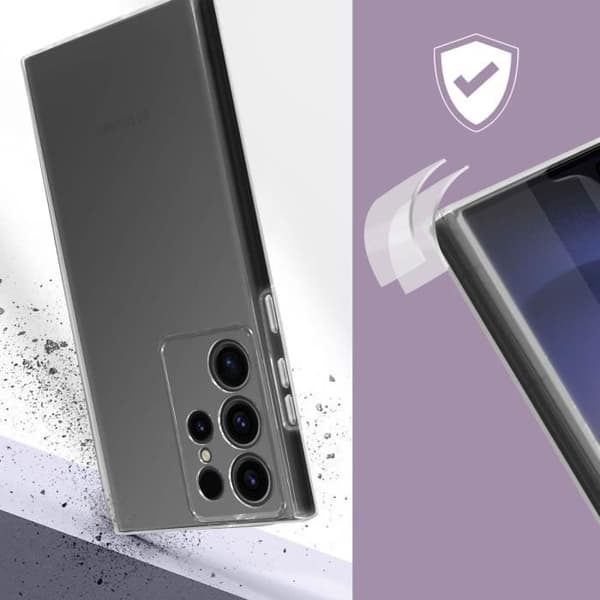 Coque 360° - Samsung - S23 Ultra - Transparent - Polykarbonat - Silikone Transparent