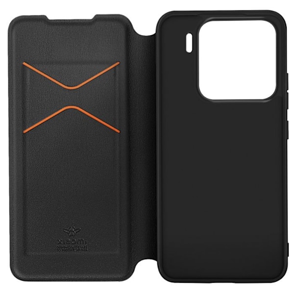 Etui til Xiaomi 15 Klap Kortholder med Håndledsrem Lavet til Xiaomi Sort Svart
