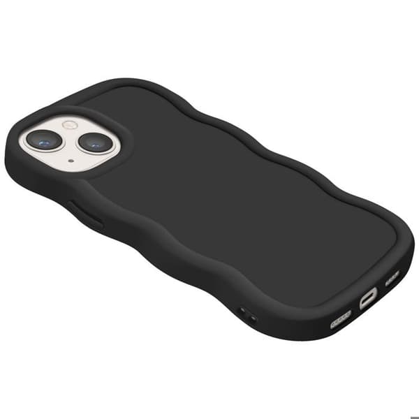 Cover til iPhone 13 - AVIZAR - Candy - Stødabsorberende silikone - Sort - Moderne design Svart