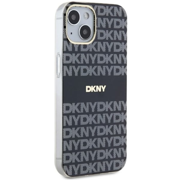iPhone 15 Kuori - DKNY IML DKNY IML Mono & Stripe MagSafe (DKHMP15SHRHSEK) - Musta