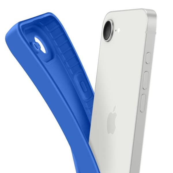Silicone Cover til iPhone 17e med Hævet Kamerakant Blå Blå