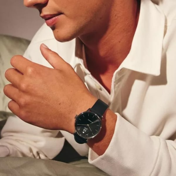 Connected Watch Health Monitoring Vandtæt 50m Autonomi 30 dage ScanWatch Light Withings Sort Svart