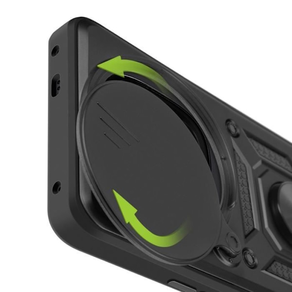 Coque - Xiaomi Redmi Note 14 Pro/Pro Plus - Stødabsorberende - Støtte ring - MIL-STD-810G Svart