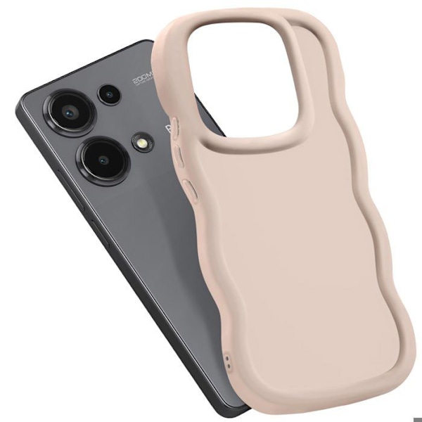 Xiaomi Redmi Note 13 Pro ja Poco M6 Pro Shockproof Silikoni Kuori Beige Beige