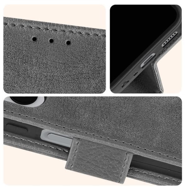 Fodral till Samsung Galaxy A05s plånbok och videohållare mörkgrå