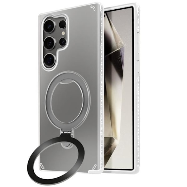 Coque MagSafe til Samsung Galaxy S24 Ultra Stødabsorberende Fleksibelt Stativ Hvid Vit