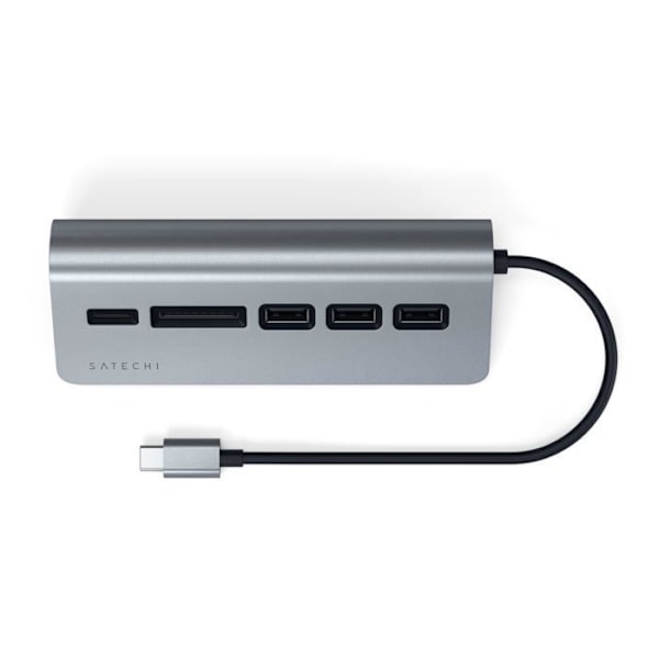 Typ C extern kortläsare med Satechi USB 3.0 Hub - grå - TU