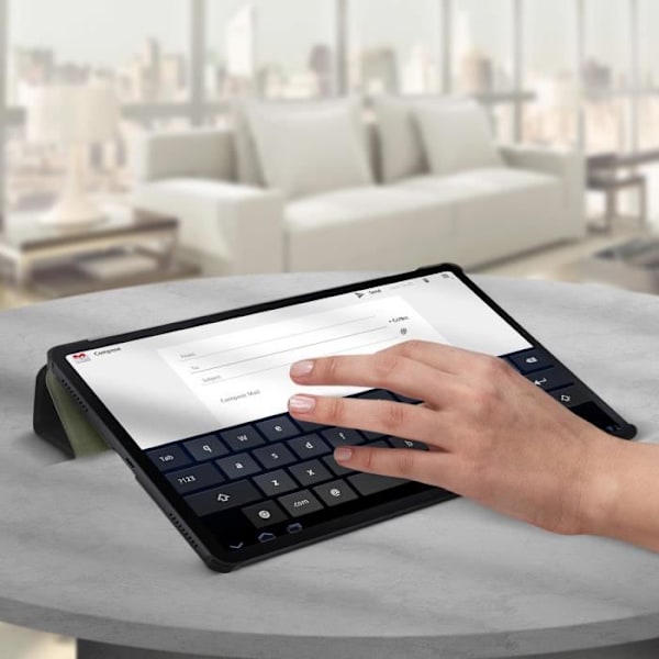 Etui - Samsung - Galaxy Tab S7 FE - Video Støtte - Tastatur - Øko-læder Sort Svart