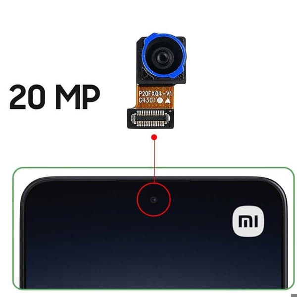 Frontkamera til Xiaomi Redmi Note 14 5G Selfie Sensor 20MP Sort