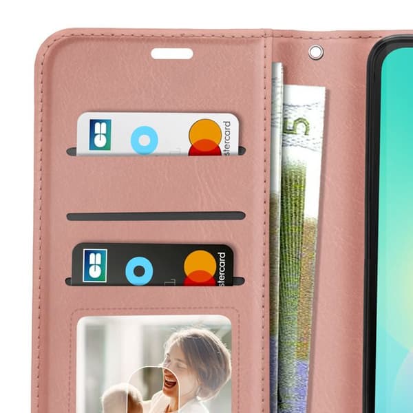 Pungetui til Samsung Galaxy A27 med videostøtte og håndledsrem Mayaxess Rosaguld Roséguld