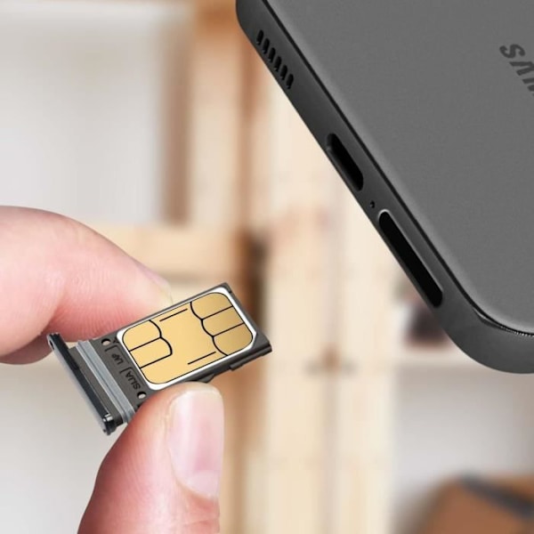 Vaihto-SIM-korttikelkka - Samsung - Galaxy S22 Plus - Musta - 2 Nano SIM -paikkaa - CE- ja RoHS-yhteensopiva Svart