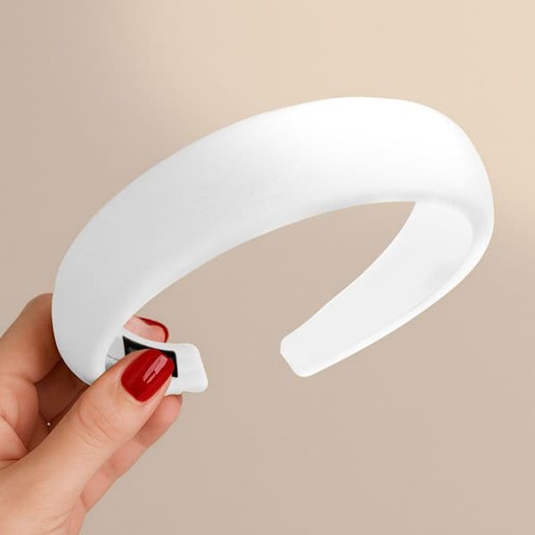 Hårband - AVIZAR - Glamour - Satin vadderad - Bekväm - Vit Vit
