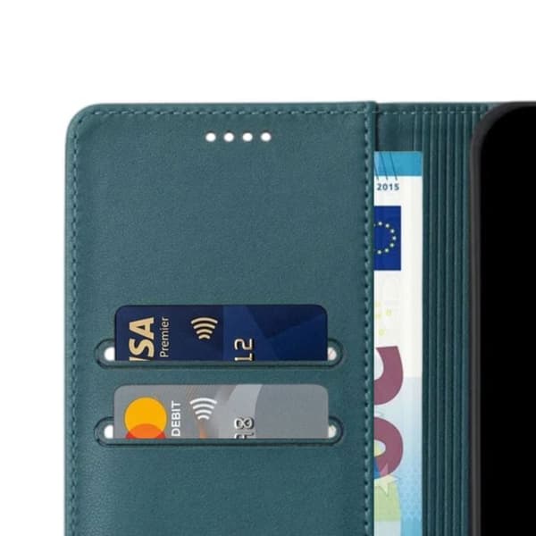 Plånboksfodral för Google Pixel 11 Pro Syntetläder Grått Mörkgrönt Anti-RFID Grön