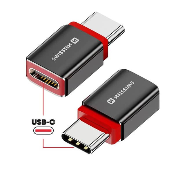 USB-C Data Blocker Anti-Hacking med Hurtig Opladning 240W Swissten Sort