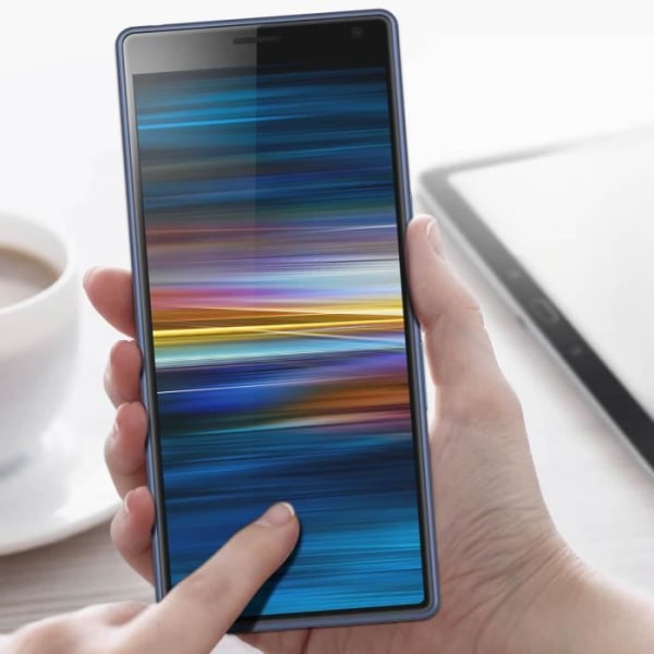 Xperia 10 Film Screen Protector 9H Hærdet glas Fasede kanter Transparent Sort