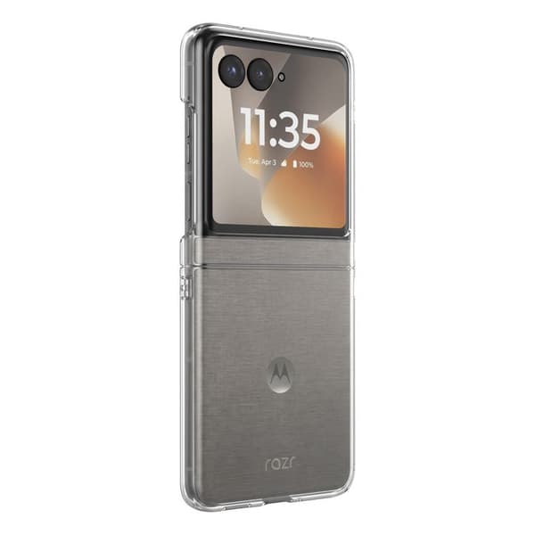 Skyddshölje för Motorola Razr 70 Hård Fällbar Transparent Vit