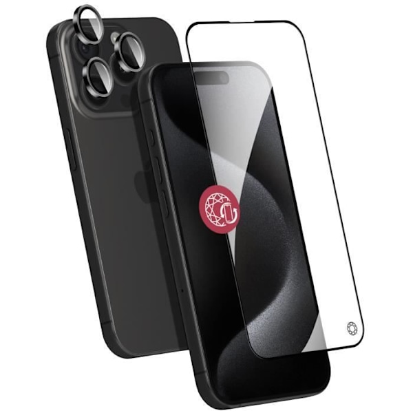 Skydd för iPhone 15 Pro Max splittringssäkert glas och linsskydd Force Glass Transparent Transparent