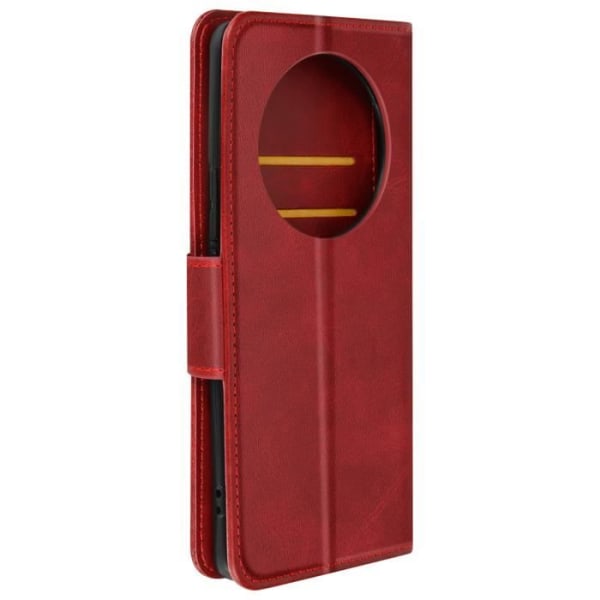Kotelo Honor Magic 6 Lite 5G Flip Wallet Support -rannehihnalle, viininpunainen