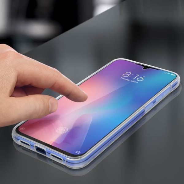 Xiaomi Mi 9 SE Case Bagside Hard Front Soft Touch Gennemsigtig Hvid