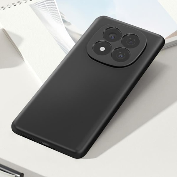 Xiaomi Redmi Note 14 Pro ja 14 Pro Plus Silikoni Soft-Touch Musta kuori Svart