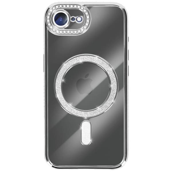 Magsafe-fodral - AVIZAR - iPhone 16e - Silver - Strass - Stötskydd Grå
