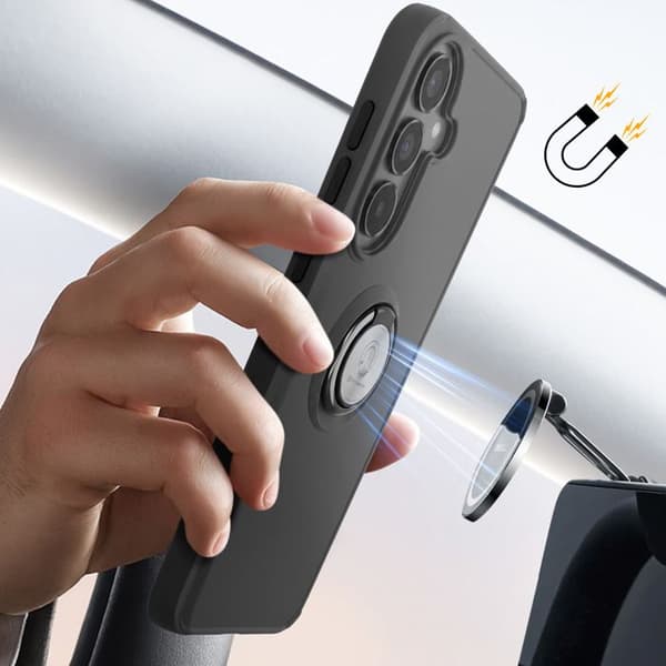 Coque Ring til Samsung Galaxy A57 Forstærket Beskyttelse med Magnetisk Ring Sort Svart