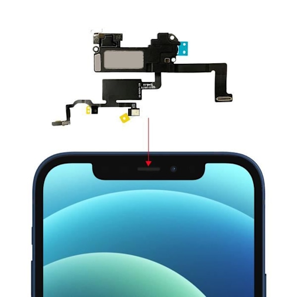 Intern højttaler til iPhone 12 og 12 Pro og Proximity sensor Sort Svart