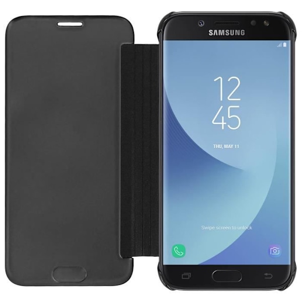 Etui - AVIZAR - Galaxy J3 2017 - Folio-kotelo - Läpinäkyvä - Peiliefekti - Musta Svart