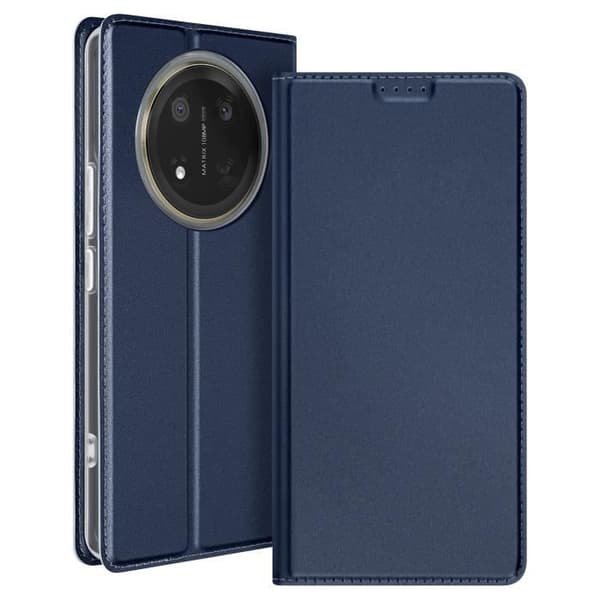 Etui til Honor Magic 7 Lite - DUX DUCIS - Satin Effekt - Kortlæser - Video Støtte - Mørkeblå Blå