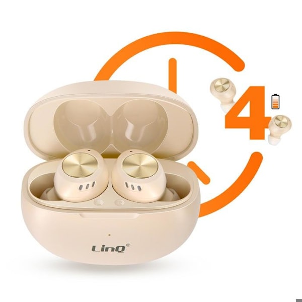 Trådløse Bluetooth-hovedtelefoner med indbygget mikrofon LinQ Beige Beige
