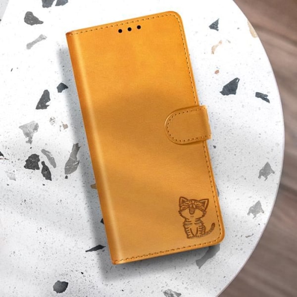 Samsung Galaxy A13 5G Cat Wallet Case Video Support Funktion Camel Brown