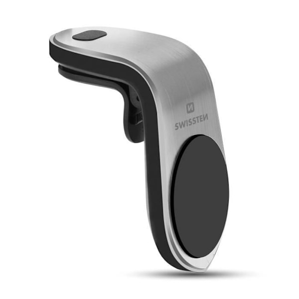 Support Bil - Swissten - Magnetisk - Rotera 360° - Fäste Grill Ventilation - Silver Grå Silvergrå