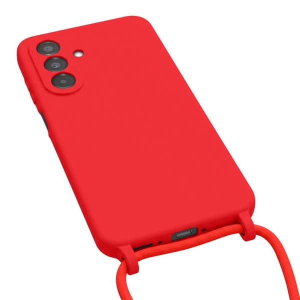 Silicone Cover til Samsung Galaxy A26 med Rød Halsrem Röd