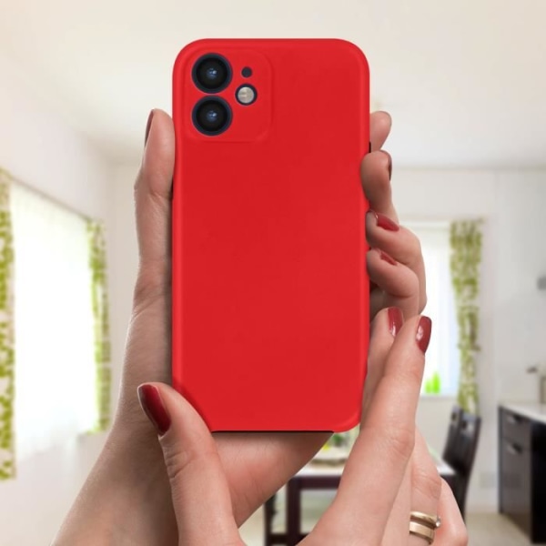 Coque - Apple - iPhone 12 Mini - Hård Bakre Skydd - Mjuk Framsida - Röd Röd