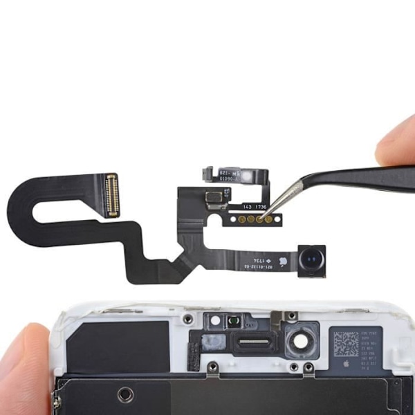 Frontkamera - Apple - iPhone 8 Plus - Frontlinsemodul - Tilslutningskabel - Sort Svart