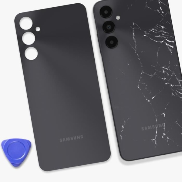 Takalasi Samsung Galaxy A05s:lle alkuperäisellä Samsungin kameran linssillä musta Svart