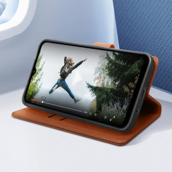 Fodral för iPhone 6 Plus och 6S Plus - AVIZAR - Plånbok och videostöd - Brun brun
