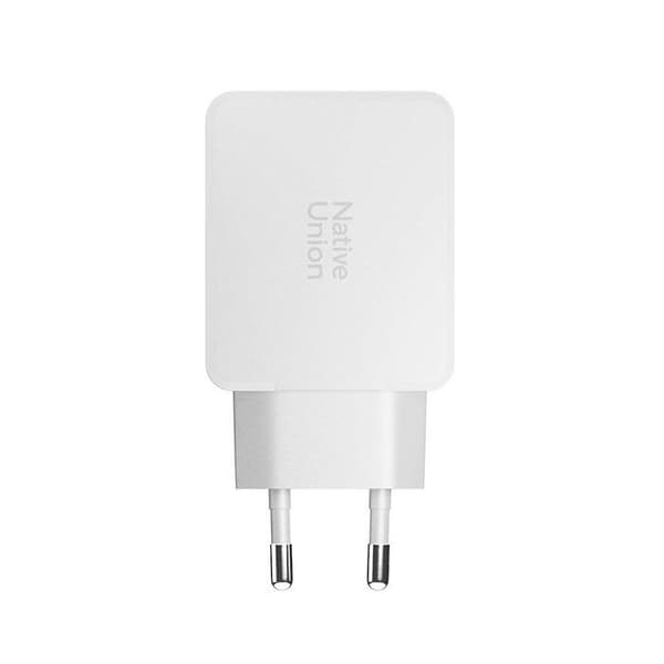 Dubbel USB-C-laddare 65W Power Delivery Snabbladdning Native Union Vit Vit