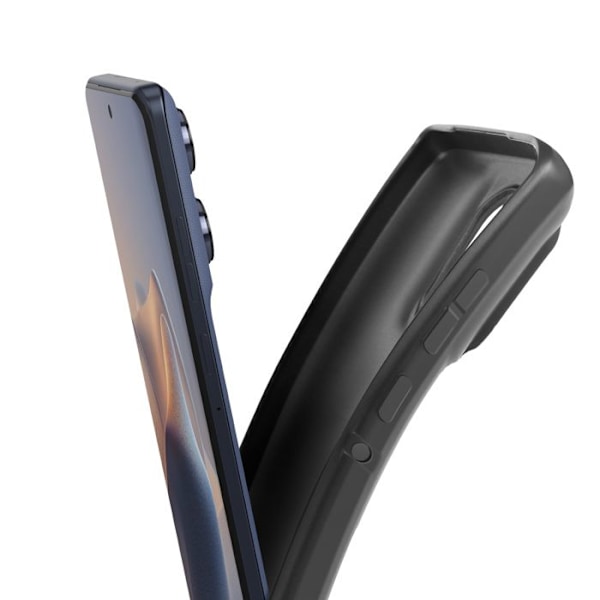 Coque för Motorola Edge 60 Fusion och Edge 60 Silikon Mjuk Matt Svart Svart