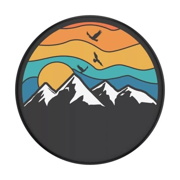 Ring og universalstøtte - POPSOCKETS - PopGrip Mountain High - Sort - Udtrækkelig - Videostøtte Svart