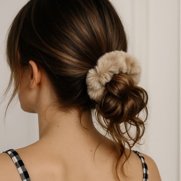 Chouchou - AVIZAR - Duo Cosy - Minky Fluffy - Brun Beige - Håraccessoar beige
