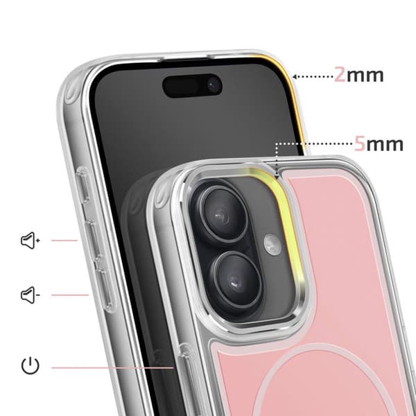 MagSafe-cover til iPhone 16 Ultra Forstærket Bi-materiale Rosa Ros