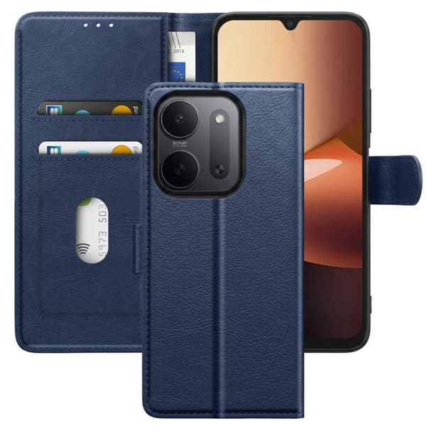 Plånboksfodral för Redmi 17C Chesterfield med Videostöd Blå natt Blå