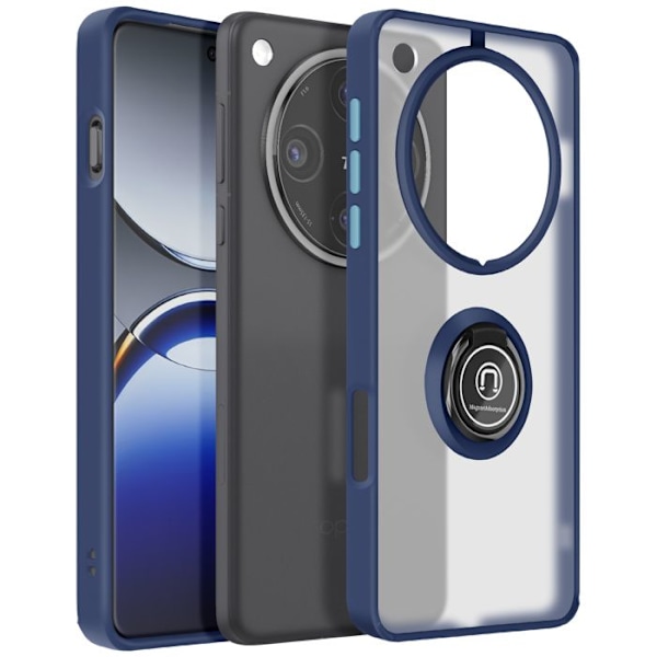 Coque pour Oppo Find X8 Pro Bague Magnétique Dos Translucide Bleu Nuit Blå