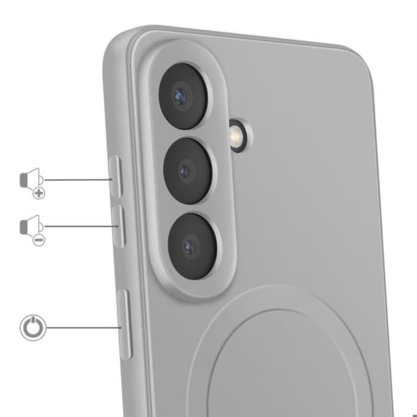 Cover til Galaxy S26 Kompatibel med Qi2 / MagSafe / PixelSnap Lys grå Grå