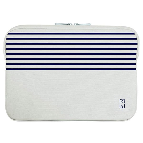 Pochette för MacBook Air 13 Elegant randig mint MW Vit / Blå Vit