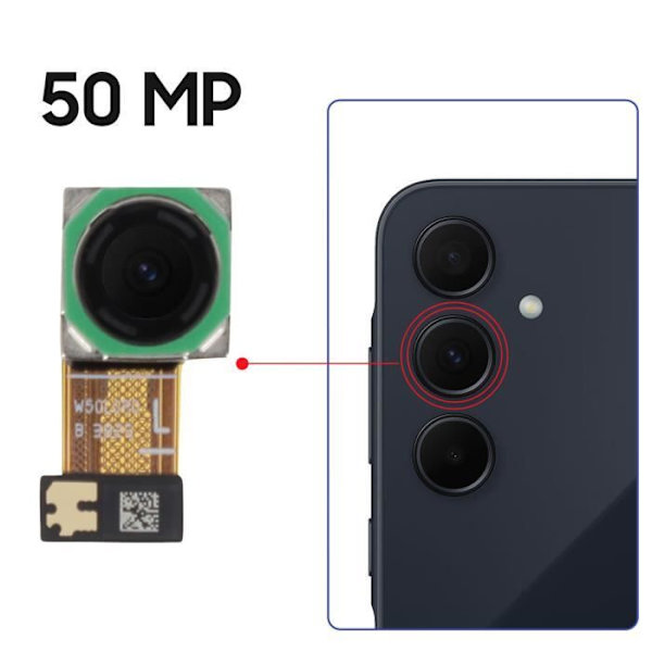 Takakamera Samsung A15 Main Sensorille 50MP Samsung Service Pack Black Svart